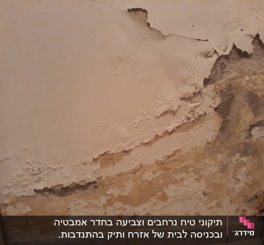 קיר עם צבע מתקלף ונזקי רטיבות